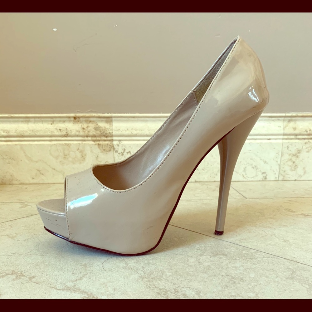 Tan high heels